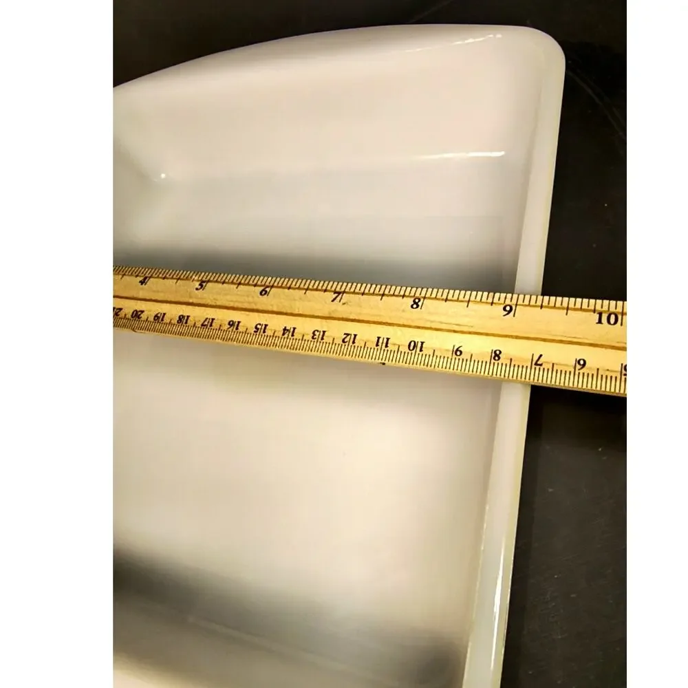 1810.  Glasbake Milk Glass Square Yellow Baking Dish Cake Pan J-257 Vintage